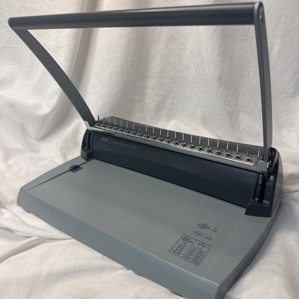 GBC CombBind C75 Plastic Comb Binding Machine Tabletop Desk Office Book Make